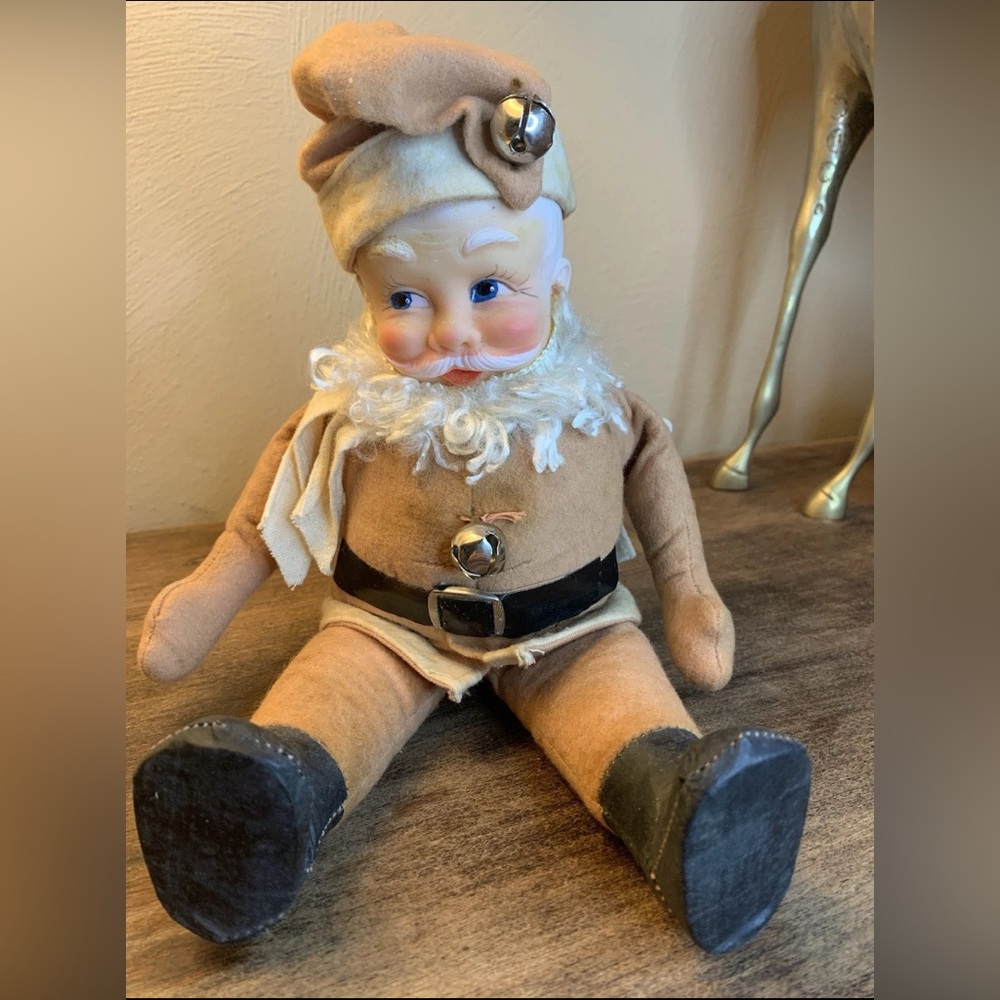 1940 Vintage Georgene Averill Santa Claus Kris Kringle Rubber Face Rare Sitting